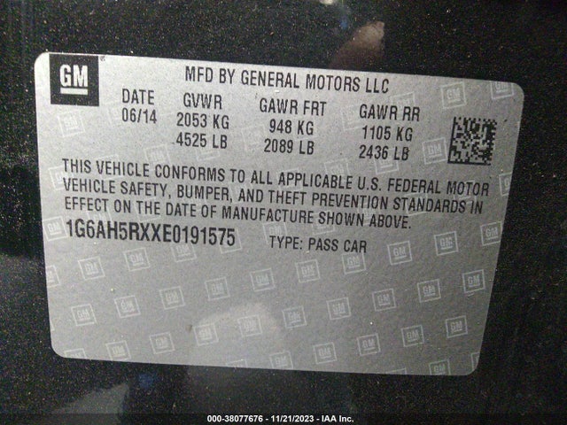 Cadillac ATS LUXURY 2014 1G6AH5RXXE0191575 Image 9