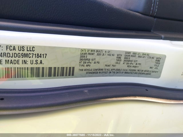 Dodge Durango Gt Awd 2021 1C4RDJDG9MC718417 Image 9