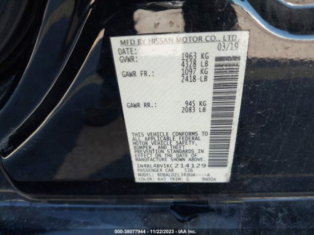 1N4BL4BV1KC214129 Nissan Altima 2.5 S
