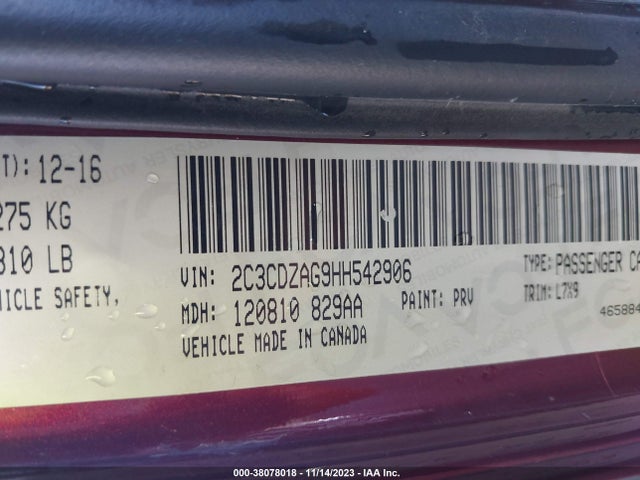 Dodge Challenger Sxt 2017 2C3CDZAG9HH542906 Image 9
