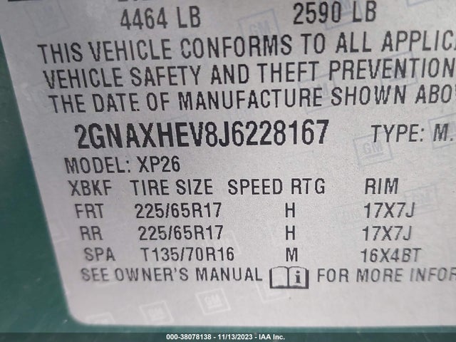 Chevrolet EQUINOX LS 2018 2GNAXHEV8J6228167 Image 9