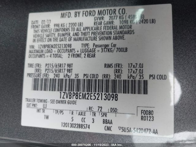 1ZVBP8EM2E5213098 Ford Mustang V6