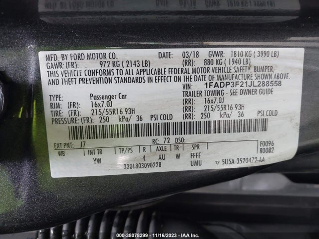 Ford 2.0l gdi 2018 1FADP3F21JL288558 Image 26