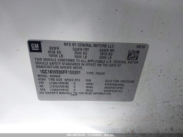 Chevrolet Silverado 2500hd Ltz 2015 1GC1KWE86FF150281 Image 9