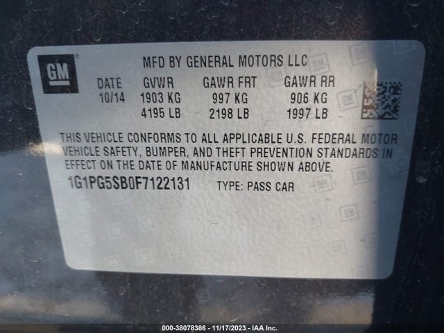 Chevrolet CRUZE LTZ 2015 1G1PG5SB0F7122131 Image 9