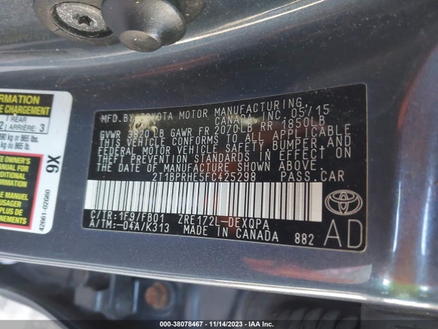 Toyota Corolla Le Eco 2015 2T1BPRHE5FC425298 Image 9