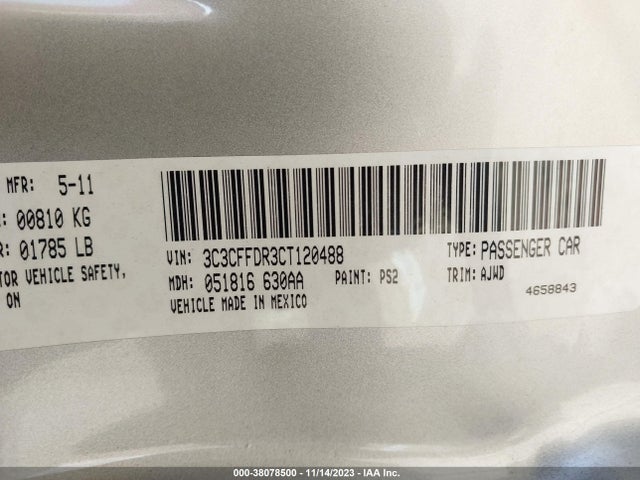 2012 FIAT 500C 3C3CFFDR3CT120488 Photo 8