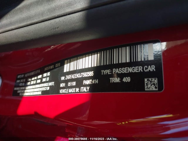 ZARFAEEN3J7592565 Alfa Romeo Giulia Ti Awd
