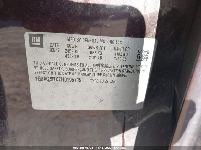 Cadillac Ats Standard 2017 1G6AG5RX7H0195719 Image 9