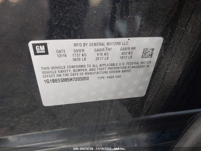 Chevrolet Cruze Lt Auto 2017 1G1BE5SM5H7203050 Image 9