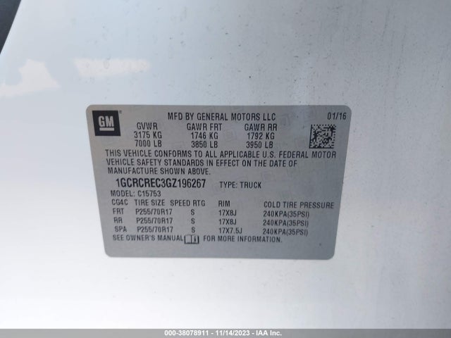 Chevrolet Silverado 1500 Lt 2016 1GCRCREC3GZ196267 Image 9