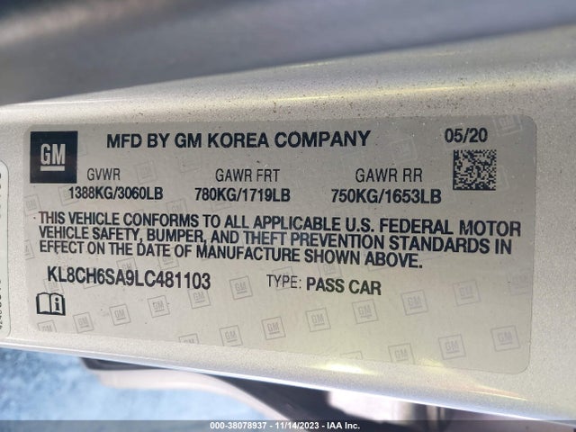 Chevrolet Spark Activ 2020 KL8CH6SA9LC481103 Image 9