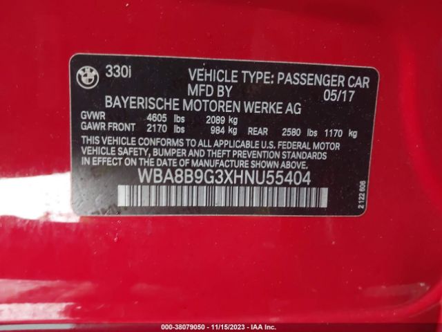 WBA8B9G3XHNU55404 BMW 330I