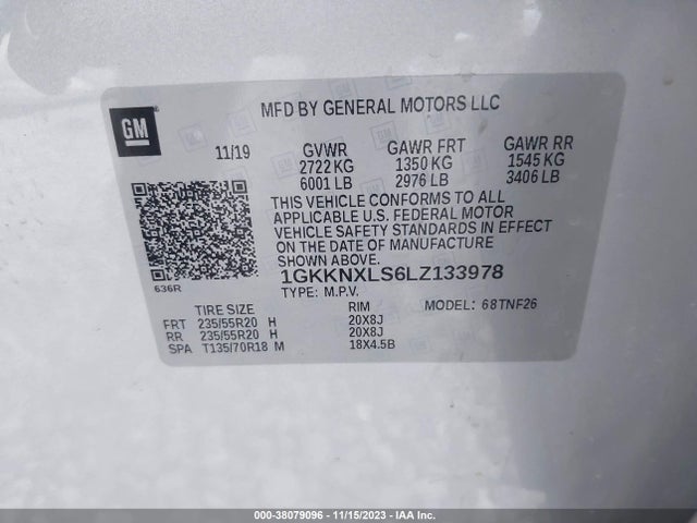 GMC Acadia Awd Denali 2020 1GKKNXLS6LZ133978 Image 9