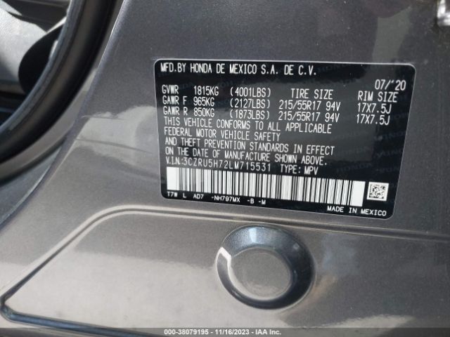 3CZRU5H72LM715531 Honda Hr-v Ex-l