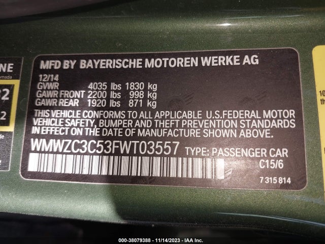 2015 MINI COUNTRYMAN WMWZC3C53FWT03557 Photo 8