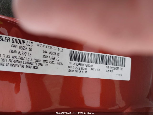 2012 FIAT 500 3C3CFFBR8CT270390 Photo 8