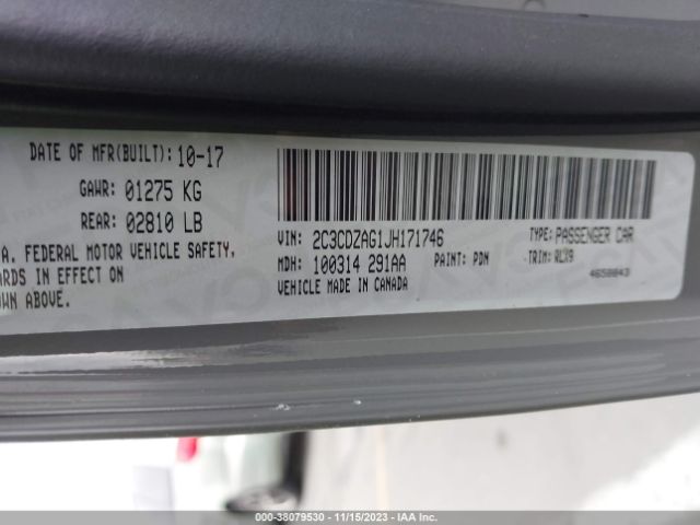2C3CDZAG1JH171746 Dodge Challenger Sxt Plus