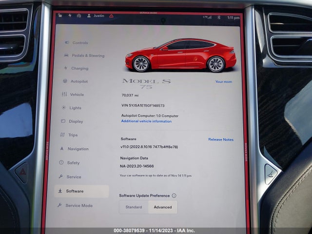 Tesla Model S 60/70/75/85 2016 5YJSA1E15GF148573 Image 7