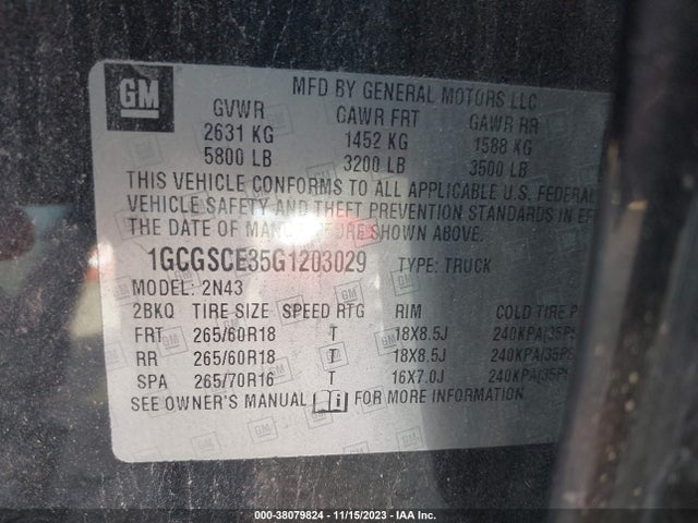 Chevrolet Colorado Lt 2016 1GCGSCE35G1203029 Image 9