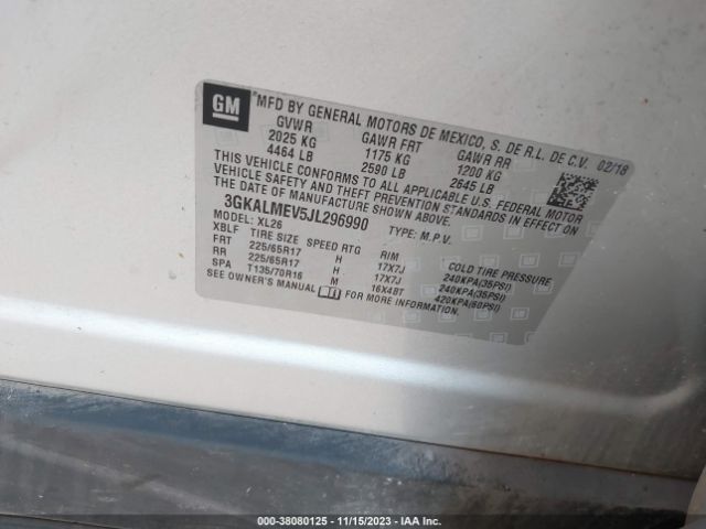 3GKALMEV5JL296990 GMC Terrain Sle