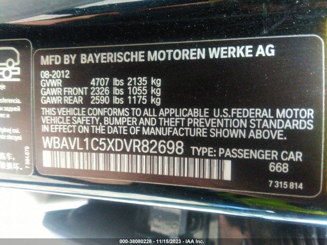 2013 BMW X1 XDRIVE28I VIN: WBAVL1C5XDVR82698