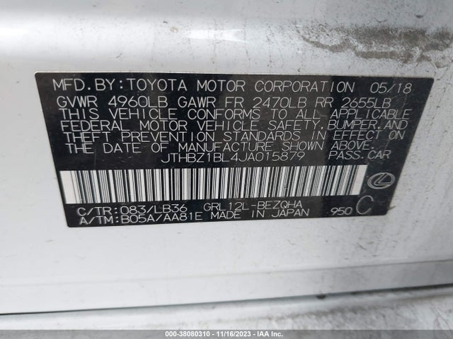 JTHBZ1BL4JA015879 Lexus Gs 350 F Sport