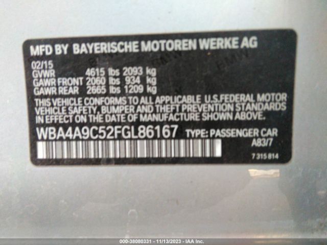 WBA4A9C52FGL86167 BMW 4 Series 428i