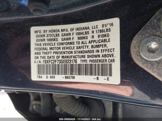 Honda CIVIC EX 2016 19XFC2F73GE023176 Image 9