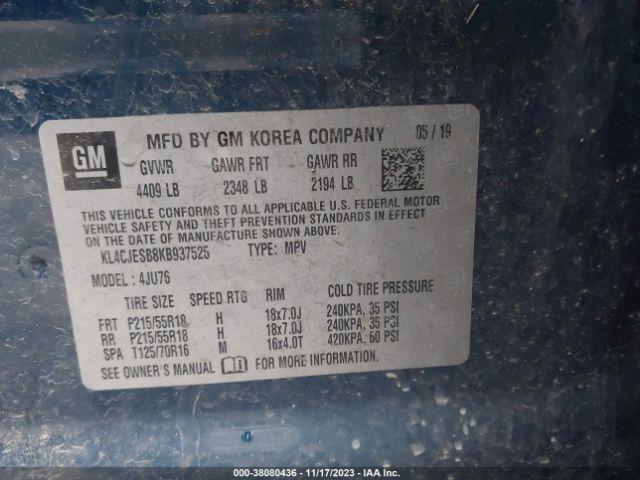 2019 BUICK ENCORE KL4CJESB8KB937525 Photo 8