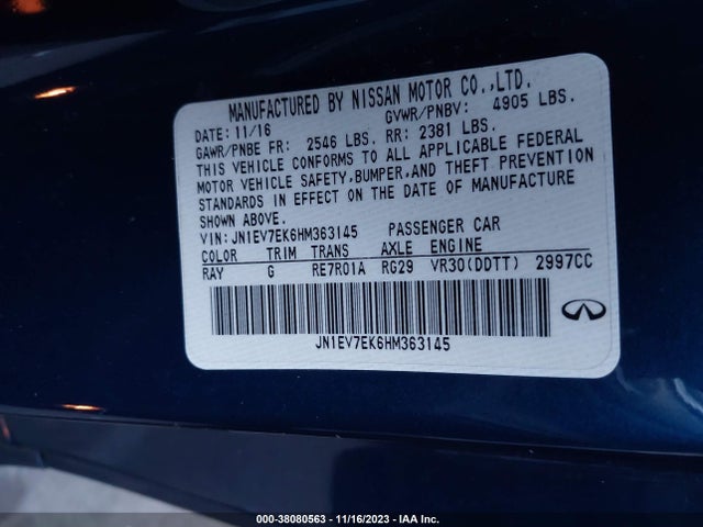 JN1EV7EK6HM363145 Infiniti Q60 3.0t Premium
