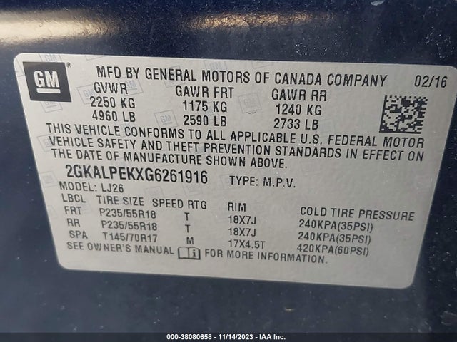 GMC Terrain Slt 2016 2GKALPEKXG6261916 Image 9