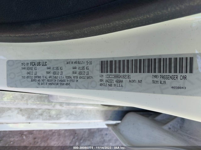 Chrysler 200 S 2016 1C3CCCBB8GN182181 Image 9