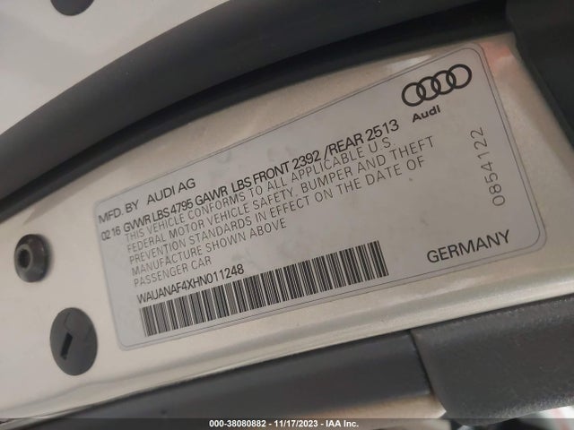 WAUANAF4XHN011248 Audi A4 2.0t Premium