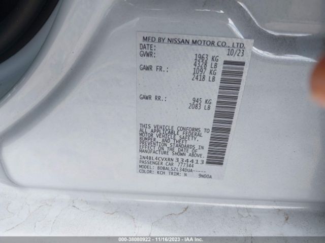 1N4BL4CVXRN334413 Nissan Altima Sr Fwd
