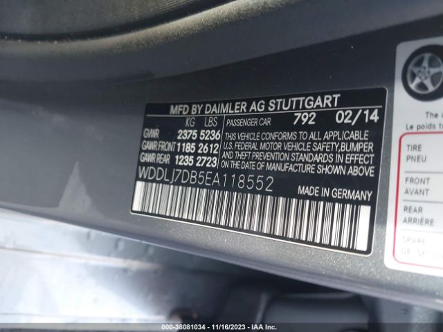 WDDLJ7DB5EA118552 Mercedes-Benz CLS 550