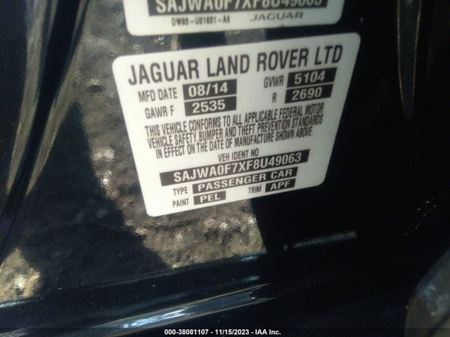2015 JAGUAR XF SAJWA0F7XF8U49063 Photo 8