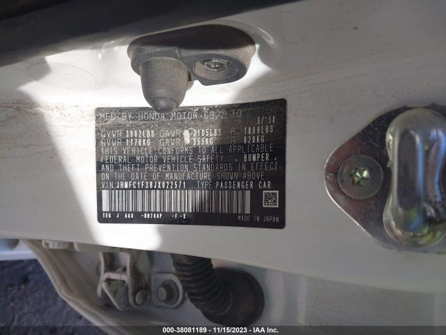 Honda Civic Ex-t 2018 JHMFC1F38JX022571 Image 9