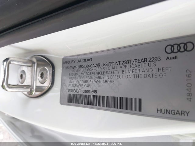 WAUB8GFF1G1062658 Audi A3 2.0t Premium
