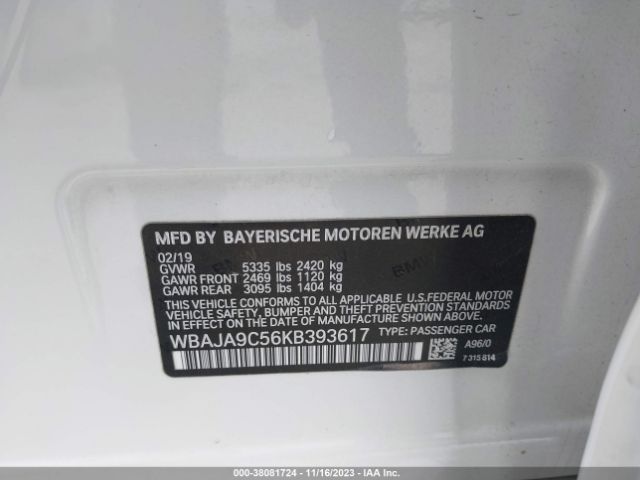 WBAJA9C56KB393617 BMW 530e Iperformance