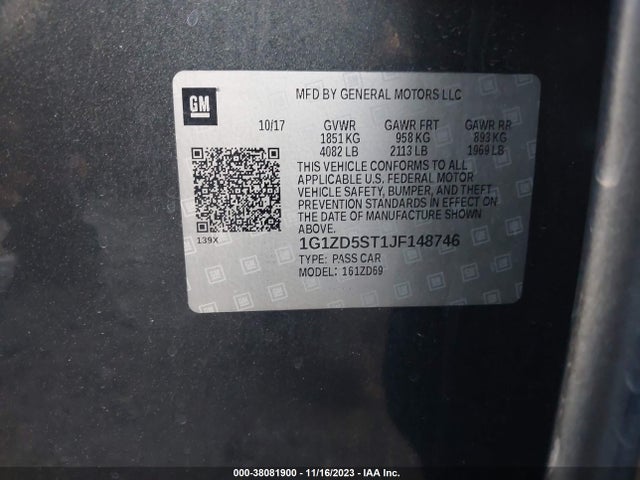 Chevrolet MALIBU LT 2018 1G1ZD5ST1JF148746 Image 9