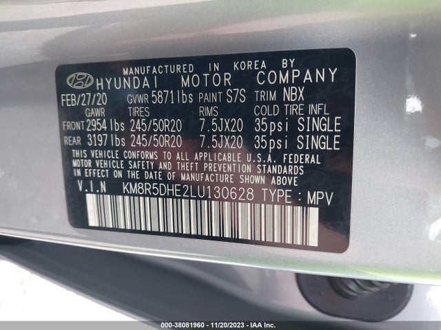 Hyundai Palisade Limited 2020 KM8R5DHE2LU130628 Image 9