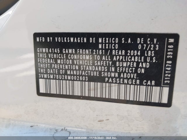 2024 VOLKSWAGEN JETTA 1.5T S VIN: 3VW5M7BU2RM002603