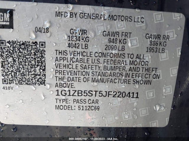 Chevrolet Malibu 1ls 2018 1G1ZB5ST5JF220411 Image 9