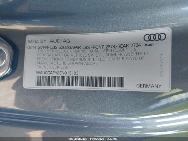 WAUCGAFH8EN013193 Audi S5 3.0t Premium Plus