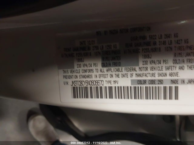 2022 MAZDA CX-9 TOURING VIN: JM3TCBCY5N0606670