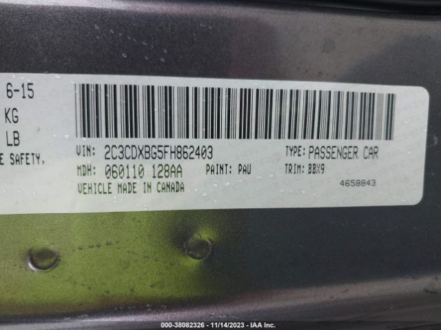 2C3CDXBG5FH862403 Dodge Charger Se