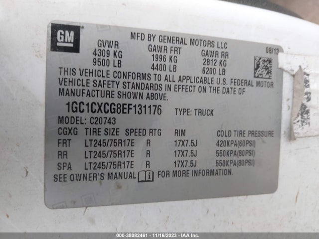 Chevrolet Silverado 2500hd Lt 2014 1GC1CXCG8EF131176 Image 9