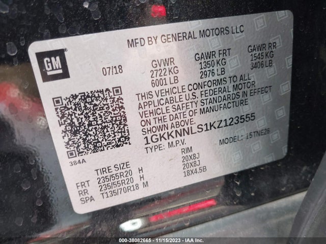 1GKKNNLS1KZ123555 GMC Acadia Slt-2