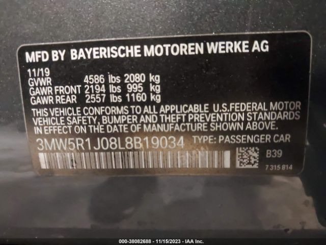 3MW5R1J08L8B19034 BMW 3 Series 330i